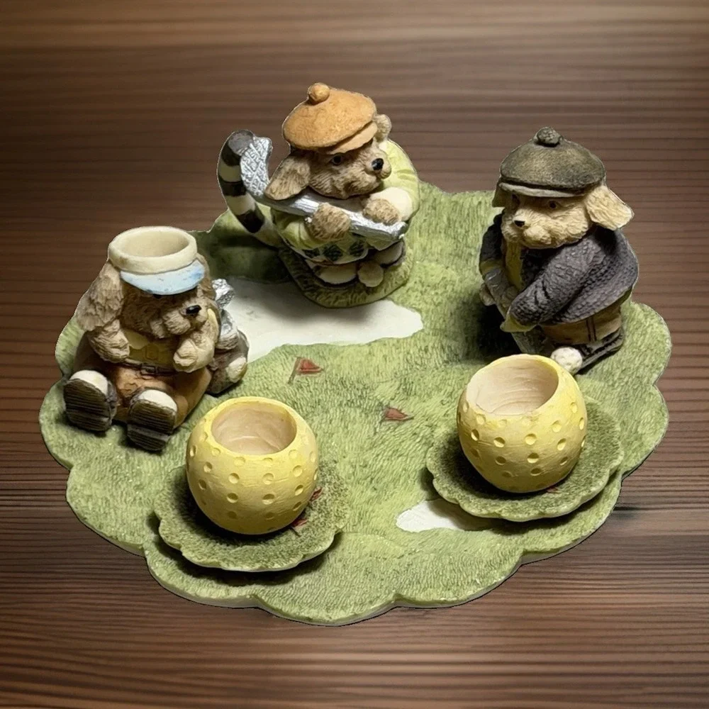 Golfing Dogs‎ Miniature Tea Sets by Popular Imports 1994, Resin, Sports, VTG